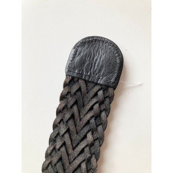 TOMMY HILFIGER Black Braided Woven Leather Hip Belt, Size XS - Picture 6 of 12